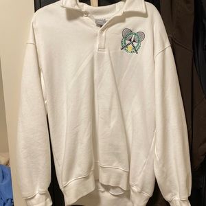 Vintage White TNA COZY FLEECE tennis club hoodie (boyfriend fit)